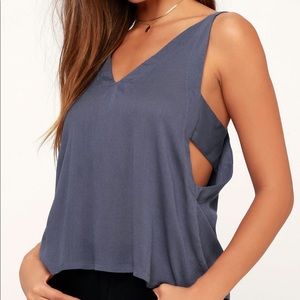 Lulus Adrift Denim Blue Tank Top